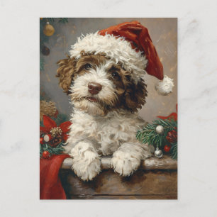 Carte Postale Noël de Lagotto Romagnolo