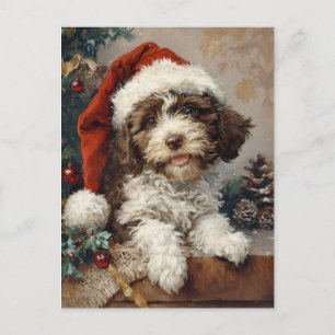 Carte Postale Noël de Lagotto Romagnolo