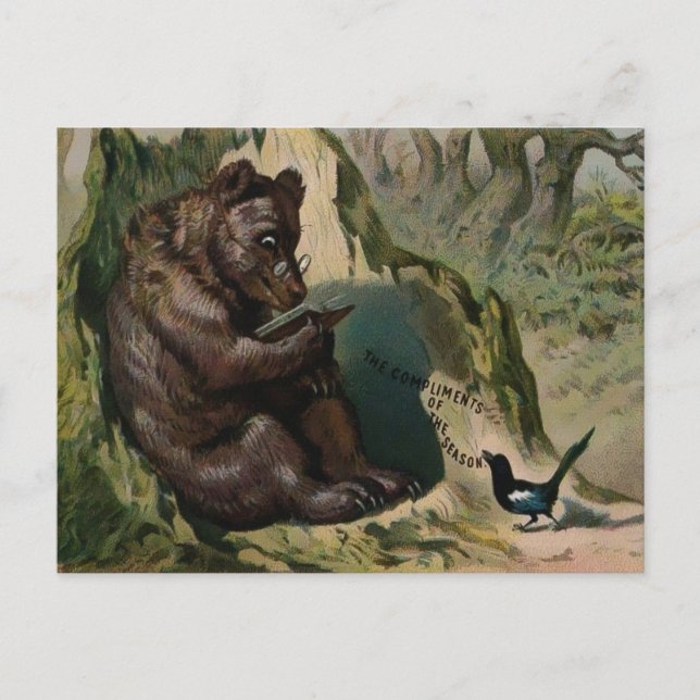 Carte Postale Noël de l'ours victorien (Devant)