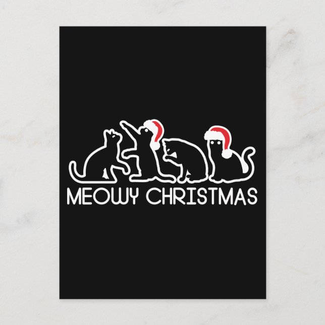 Carte Postale Noël de Meowy, Mignonne Père Noël Chats Saison de  (Devant)