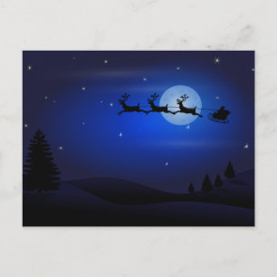Carte Postale Noël de père Noël Sleigh