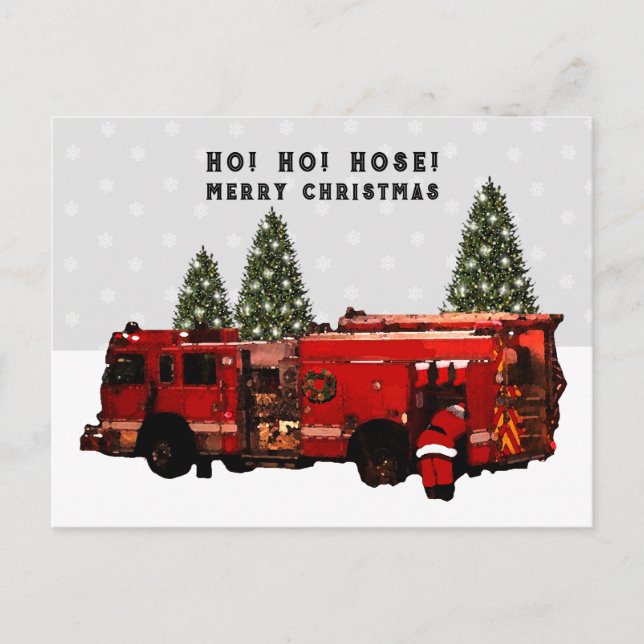 Carte Postale Noël des pompiers (Devant)