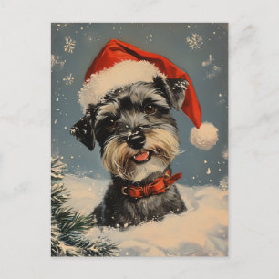 Carte Postale Noël des Schnauzer miniatures