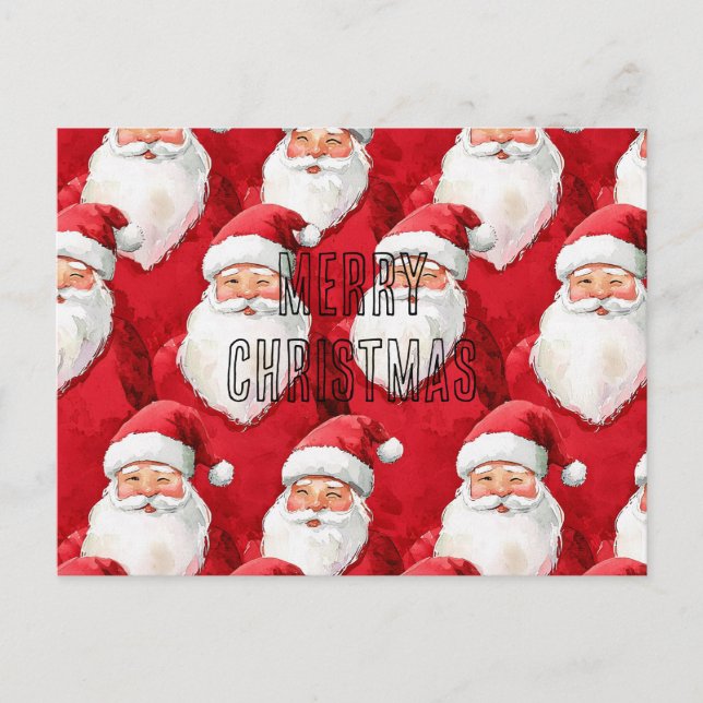 Carte Postale Noël du Père Noël Rouge (Devant)