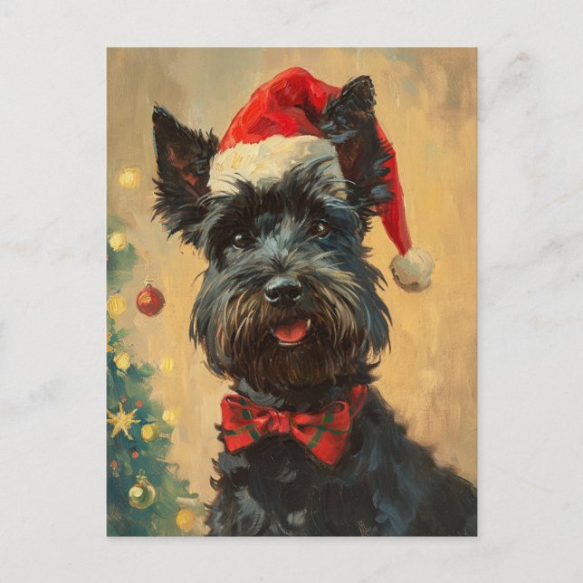 Carte Postale Noël écossais Terrier (Devant)