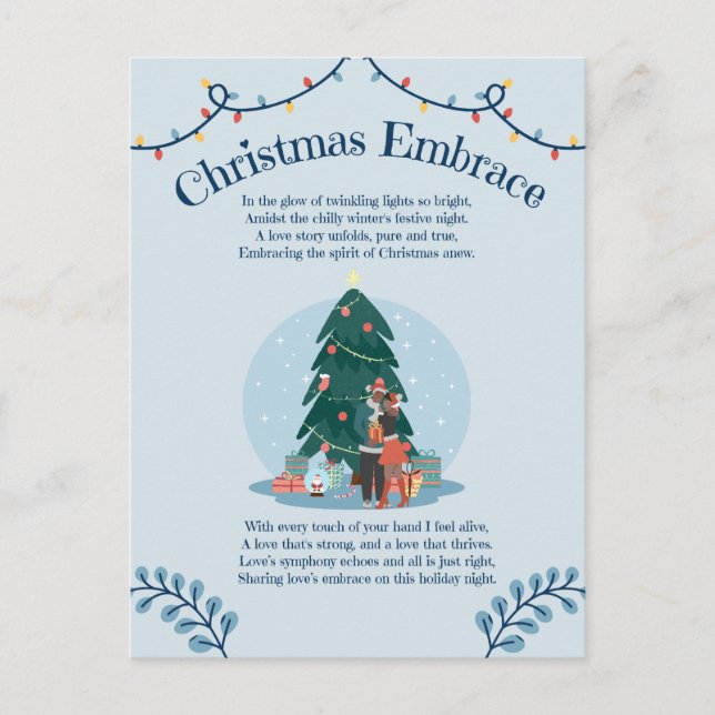 Carte Postale Noël Embrace Love Poem (Devant)