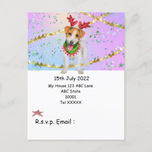 Carte Postale Noël en juillet avec le Père Noël Chien