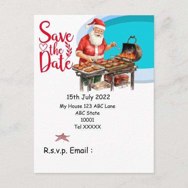 Carte Postale Noël en juillet avec SANTA CLAUS Enregistrer la da (Devant)