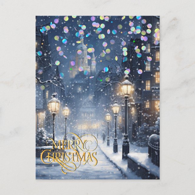 Carte Postale Noël en ville.  (Devant)