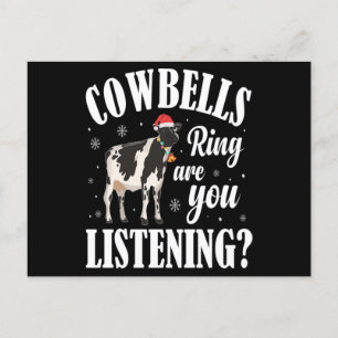 Carte Postale Noël Funny cloches de vaches Cercle Lover Noël Cad