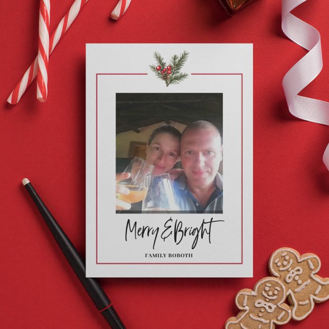 Carte postale Noël Holly Branch Holiday (Créateur téléchargé)