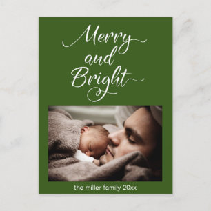 Carte Postale Noël Joyeux et brillant photo personnalisée