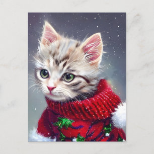 Carte postale Noël Kitten Salutation