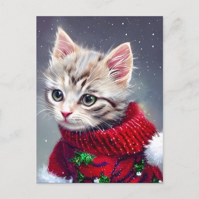 Carte postale Noël Kitten Salutation (Devant)