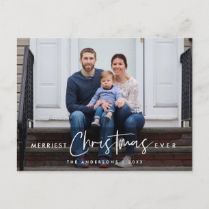 Carte Postale Noël le plus joyeux jamais, Accueil photo de famil