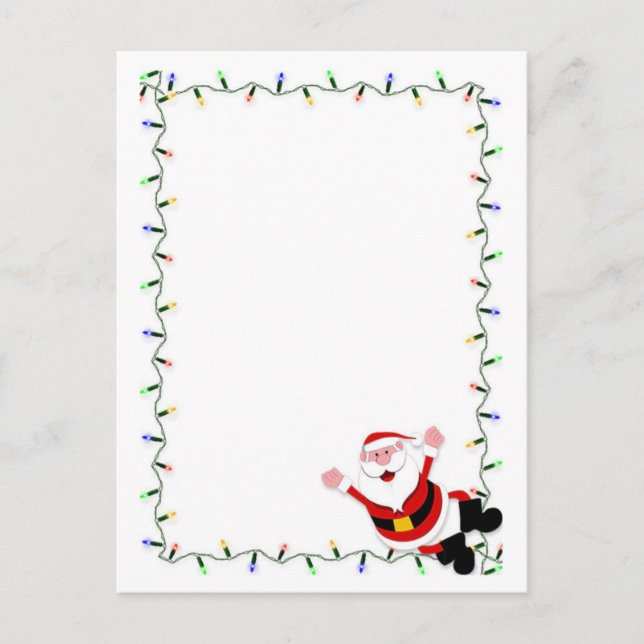 Carte postale Noël Light Border Père Noël Holiday (Devant)