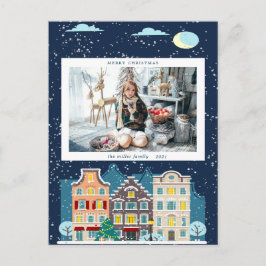 Carte Postale Noël maison neige joyeux Noël photo