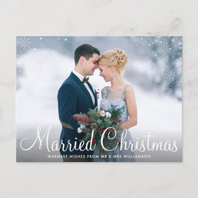 Carte Postale NOËL MARIÉ | faire-part de mariage élégante (Devant)