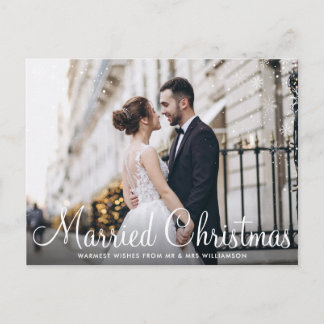 Carte Postale NOËL MARIÉ | photo en écriture blanche