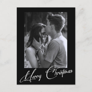 Carte Postale Noël minimal   Photo simple en noir et blanc