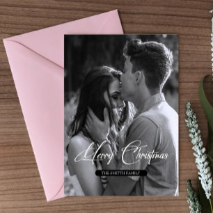 Carte Postale Noël minimal   Photo simple en noir et blanc