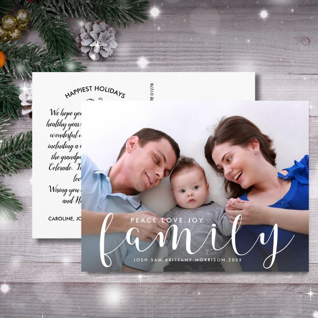 Carte Postale Noël ou Nouvel An Joyeux Fête Photo de famille (Créateur téléchargé)