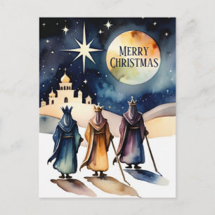Carte Postale Noël religieux chrétien des Trois Rois