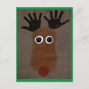 Carte Postale Noël Rudolph le renne à nez rouge