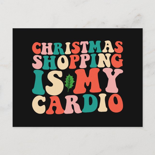 Carte Postale Noël Shopping C'Est Mon Cardio Holiday (Devant)