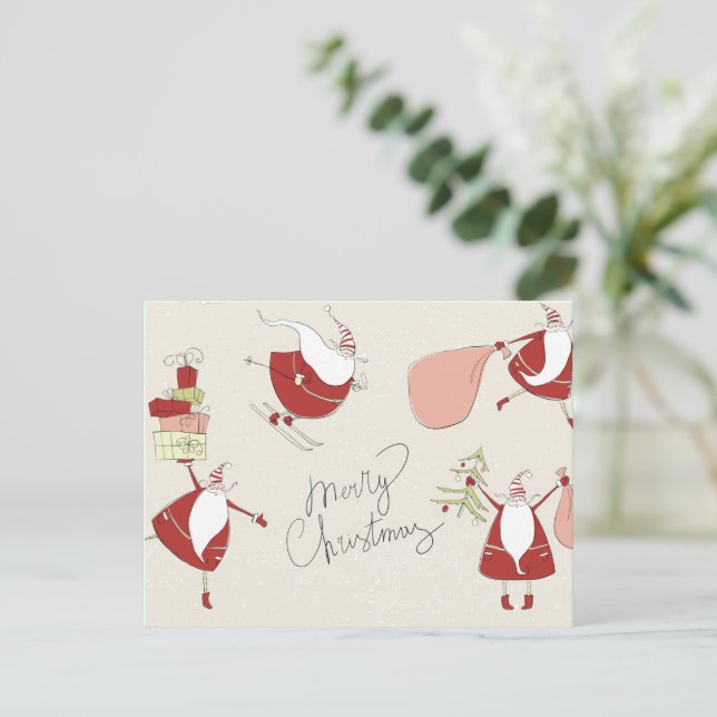 Carte Postale Noël Silencieux à Père Noël (Debout devant)