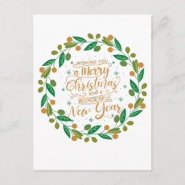 Carte Postale Noël simple et joyeux