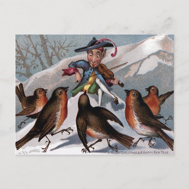 Carte Postale Noël victorien vintage (Devant)