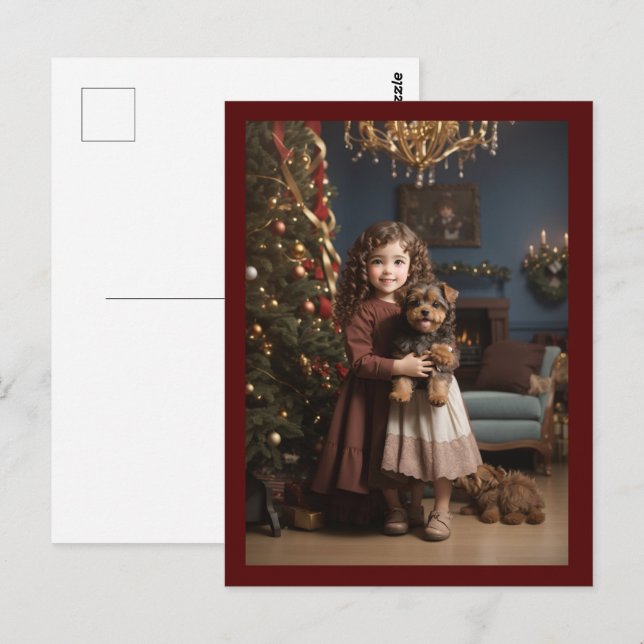 Carte Postale Noël Vintage victorien (Devant / Derrière)