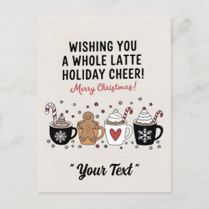 Carte Postale Noël Vous Souhaite Un Café En Latte Entier Cheval