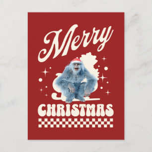 Carte Postale Noël Yéti drôle humour des Fêtes