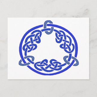 Carte Postale Noeud celtique 7 bleu