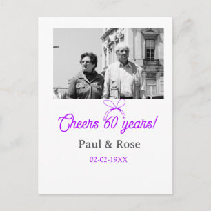 Carte Postale Nœud violet pour les 60 ans d'anniversaire de mari