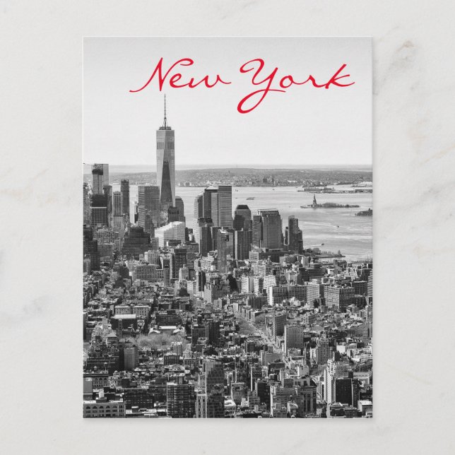 Carte Postale Noir blanc New York City Manhattan (Devant)