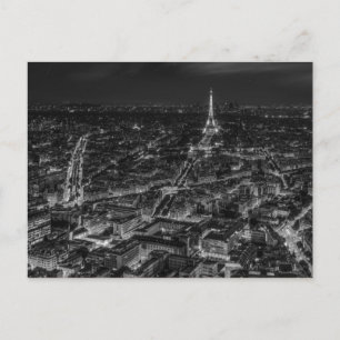 Carte Postale Noir Blanc Paris Nuit Tour Eiffel Voyage