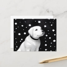 Noir & Blanc Retro Puppy & Stars