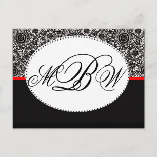 Carte Postale Noir et blanc damassé personnaliser votre propre m