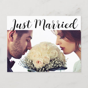 Carte Postale Noir et blanc juste marié Mariage Faire-part