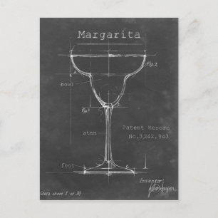Carte Postale Noir et blanc Margarita Verre Plan