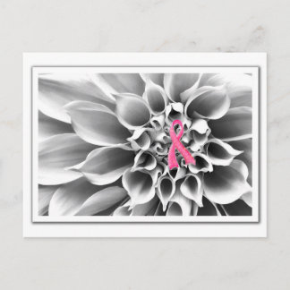 Carte postale noir et blanc/ruban rose