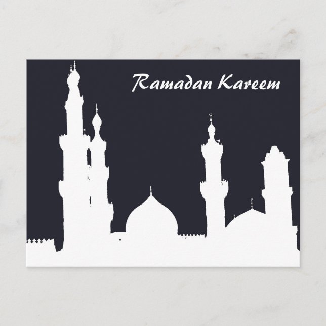 Carte postale noire de la mosquée Ramadan (Devant)