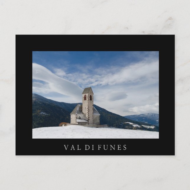 Carte postale noire de l'église Saint-Jakob de Val (Devant)