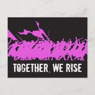 Carte postale noire "Ensemble, nous nous levons"