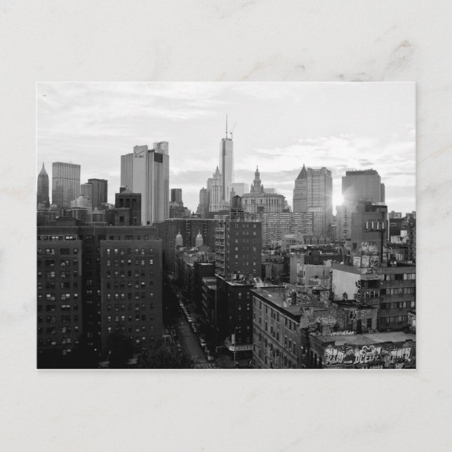 Carte postale noire et blanche de New York City (Devant)