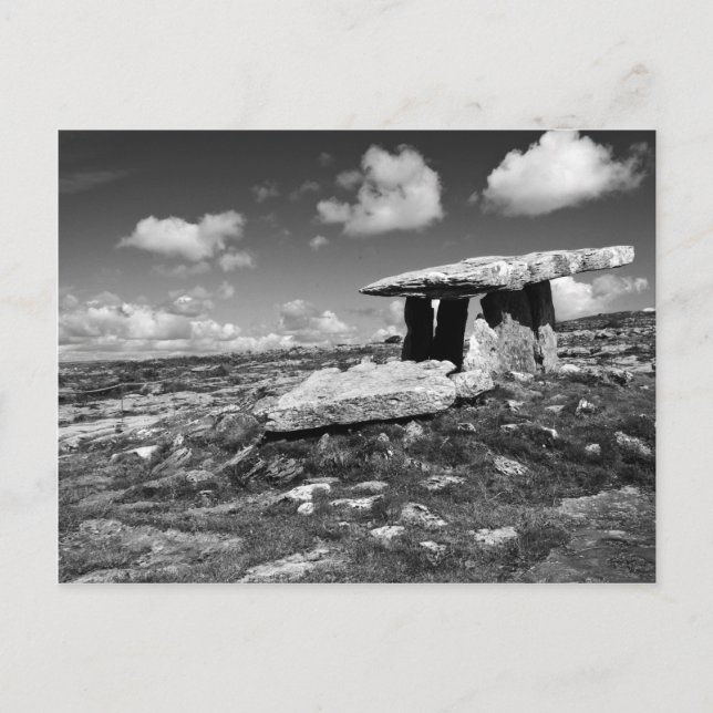 carte postale noire et blanche de Poulnabrone co.c (Devant)