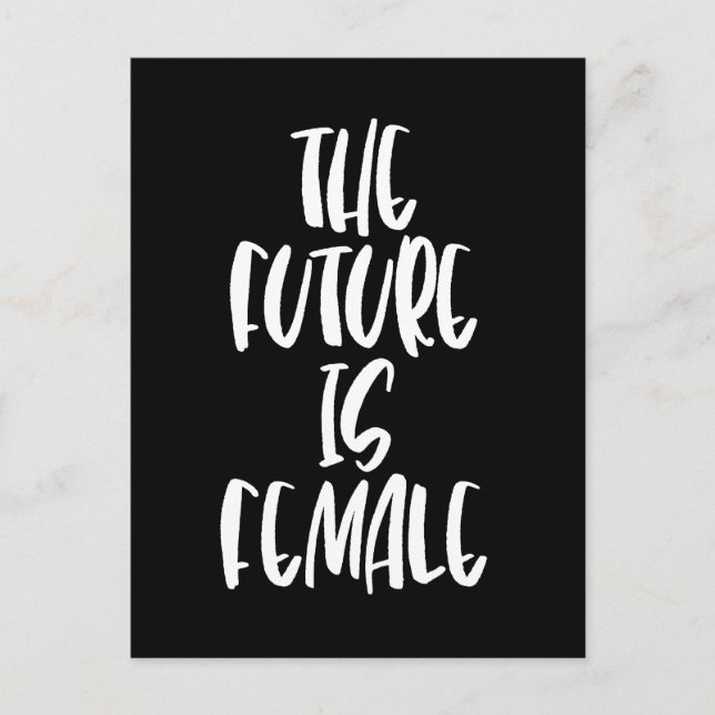Carte postale noire The Future is Female (Devant)